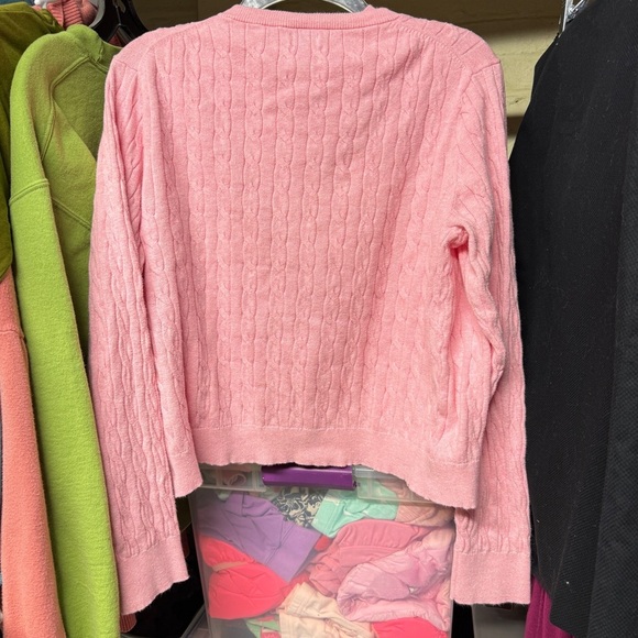 J. Crew Pink Cable-Knit Cotton Cardigan and Tank Twin Set - Picture 9 of 14